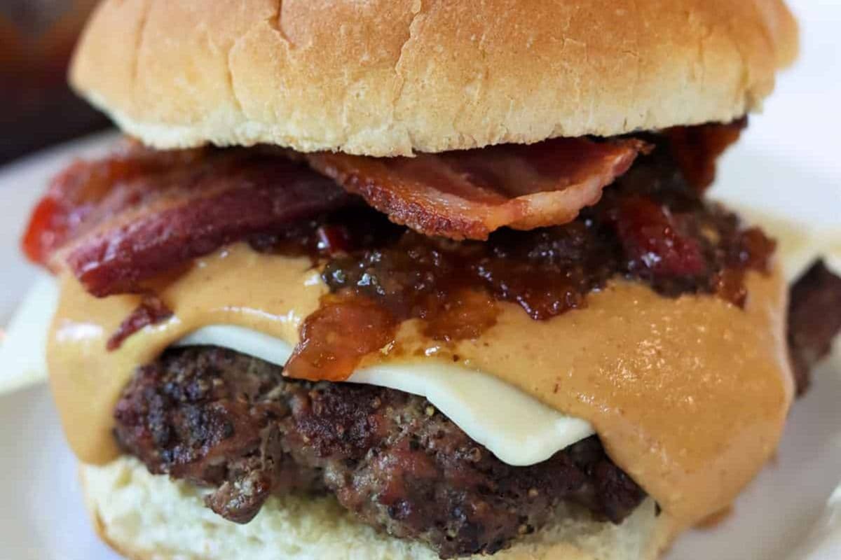 Peanut Butter Bacon Cheese Burger