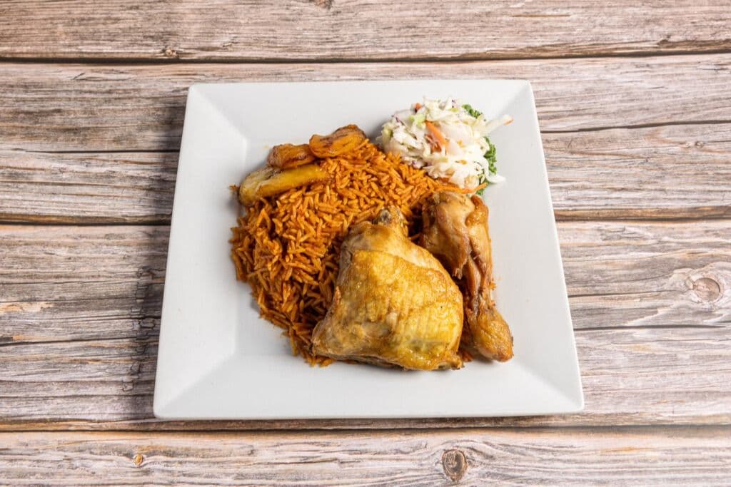 Fried Chicken with Jollof Rice