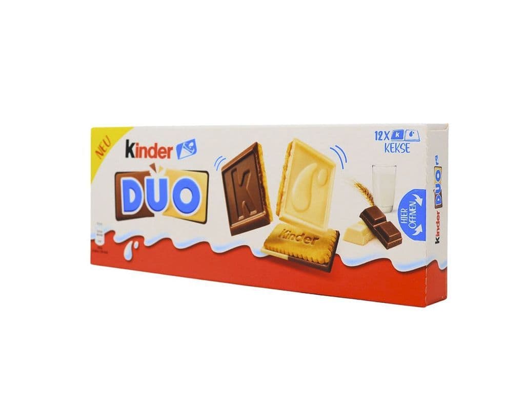 Kinder Duo 12 Pack Chocolate Biscuits Milk and White