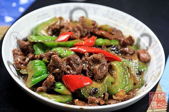 113. Beef with Bitter Melon in Black Bean Sauce