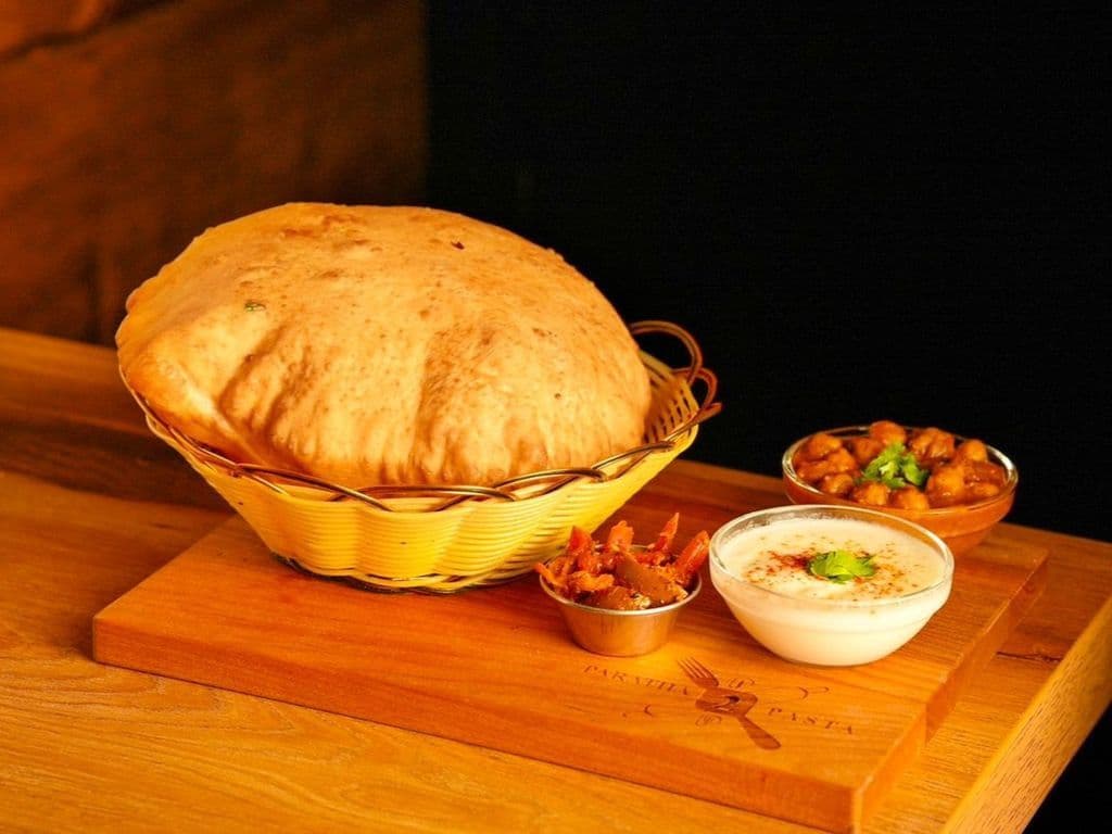 P2P Paneer Stuffed Bhatura Plate