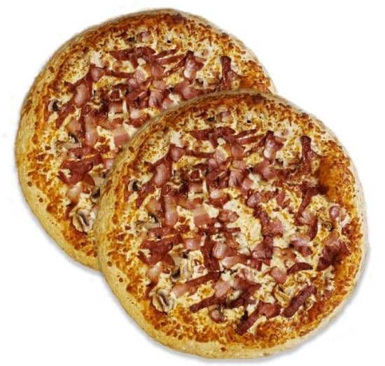 Two 14" Large Quebec Pizzas / Deux pizzas grandes de 14" québécoise