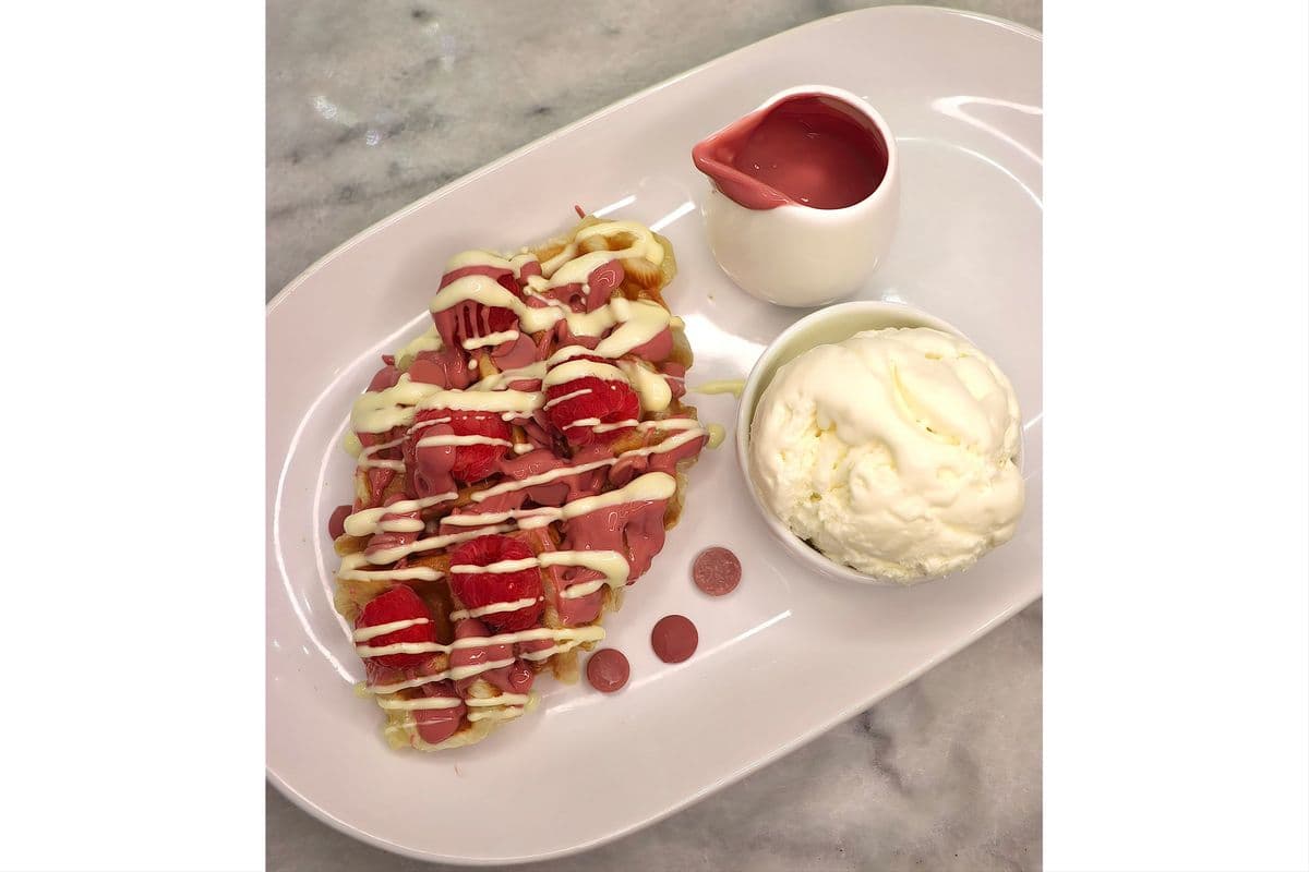 Raspberry and White Chocolate Croffle