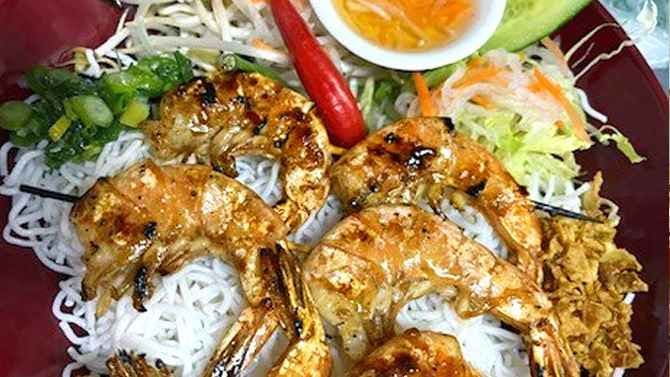 V6. Grilled Marinated Prawn (Bún Tôm)