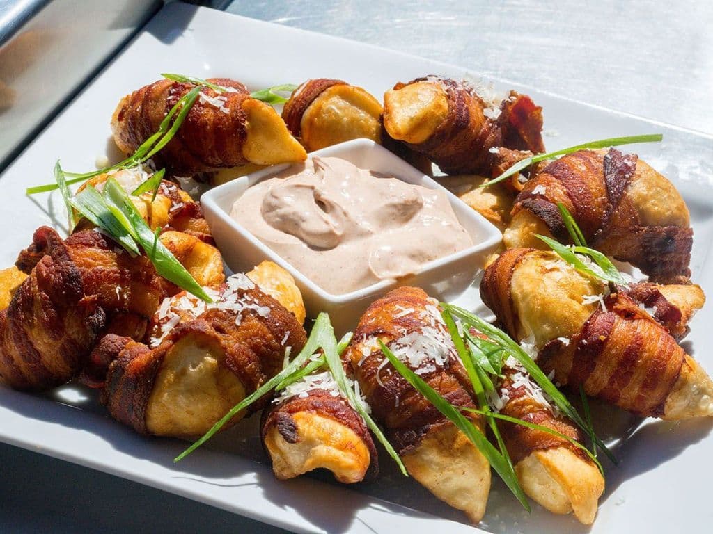 Perogies Bacon-Wrapped