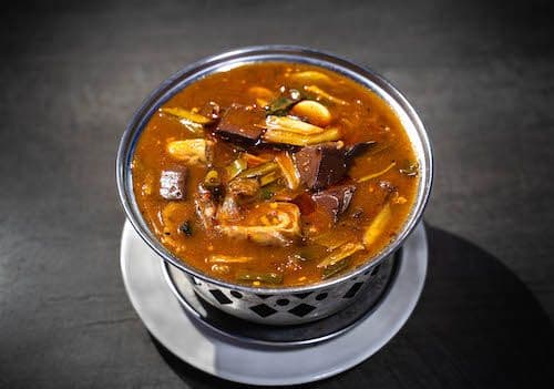 五更腸旺(辣🌶) / Stewed Pork Intestine & Pork Blood w/ Chili & Peppercorn Sauce(Spicy 🌶)
