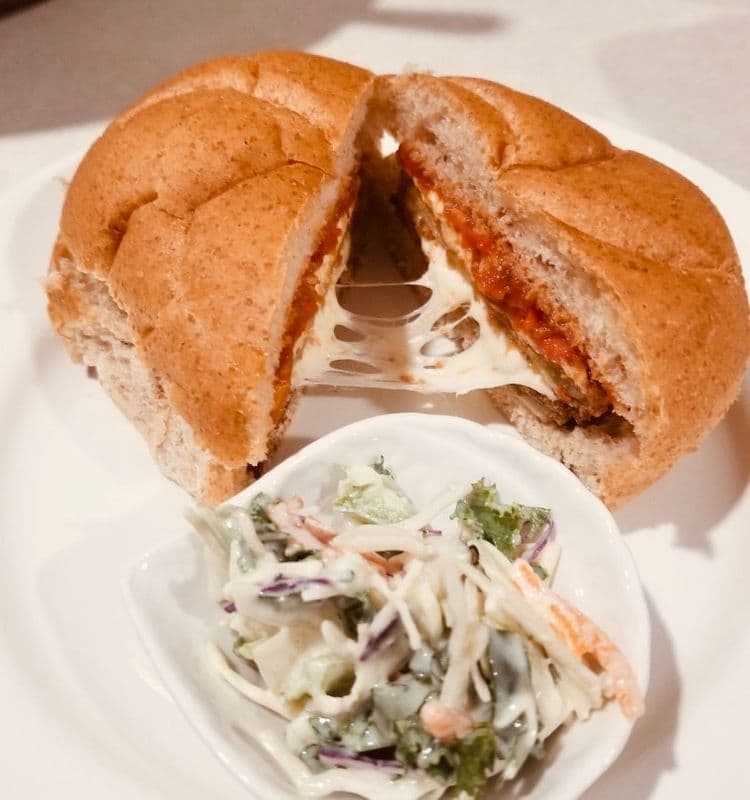 Panco Crusted Eggplant Sandwich on a Ciabatta bun