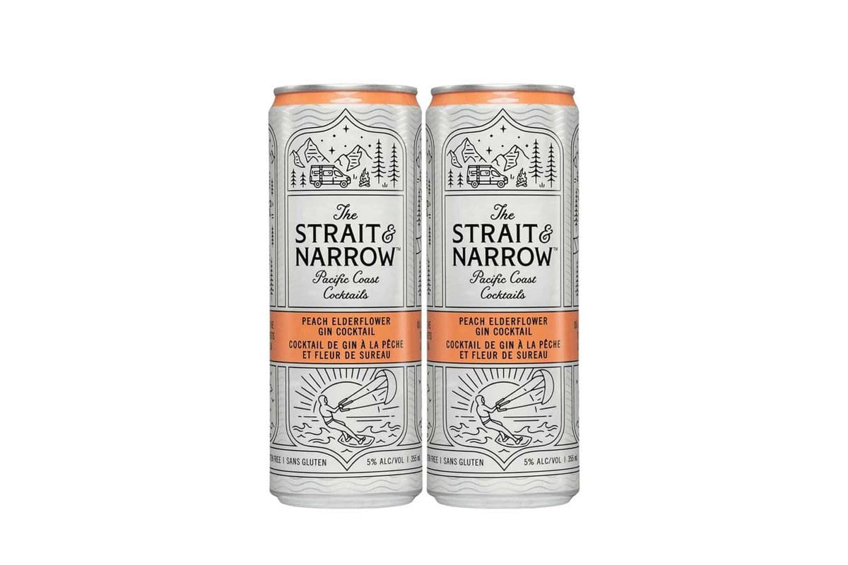 Strait & Narrow Peach Elderflower Gin (4 Cans) (4 x 355ml)