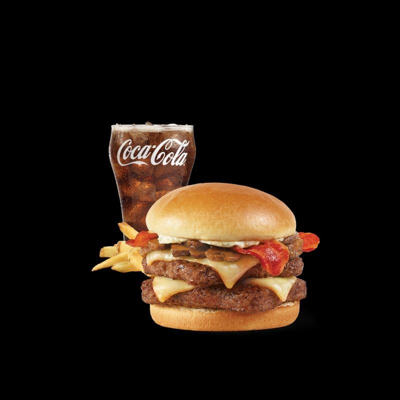Garlic Mushroom Bacon Double Cheeseburger Combo