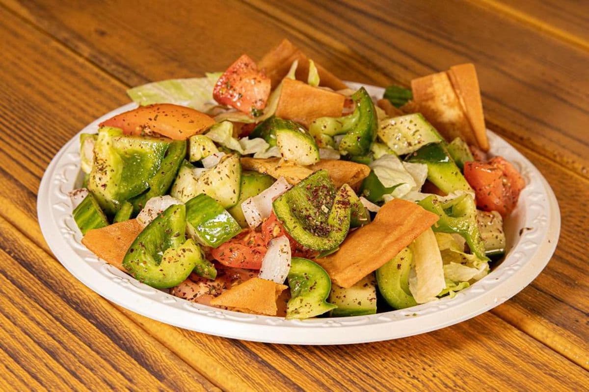 Fatouch Salad / Salade Fatouche with Shawarma