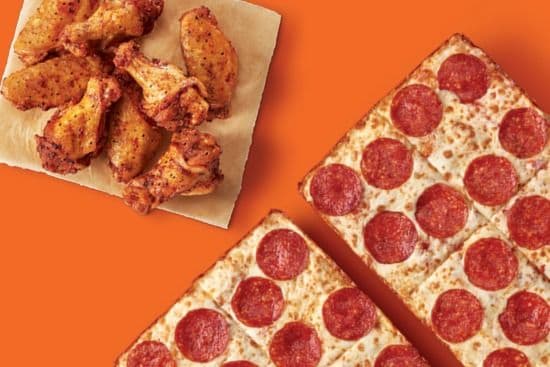 6. Detroit-Style DEEP!™ Dish Pepperoni Pizza and Wings Bundled Special