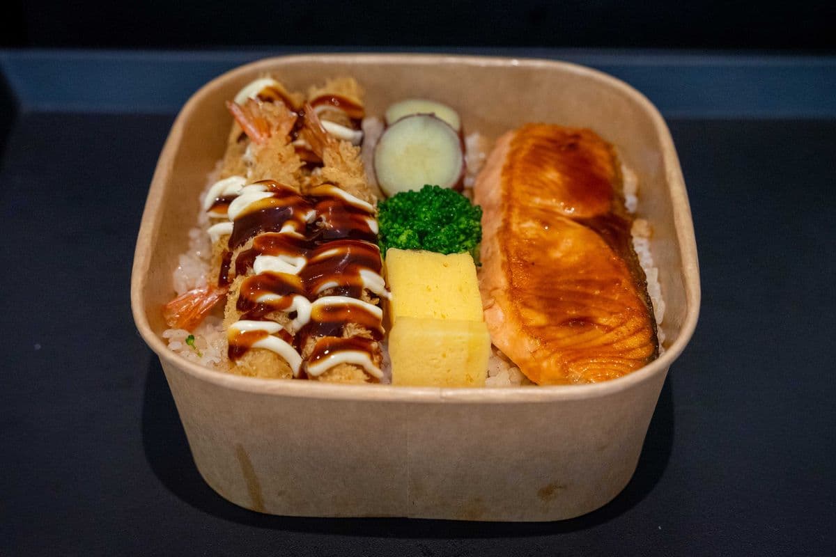 Ebi Fry and Salmon Don