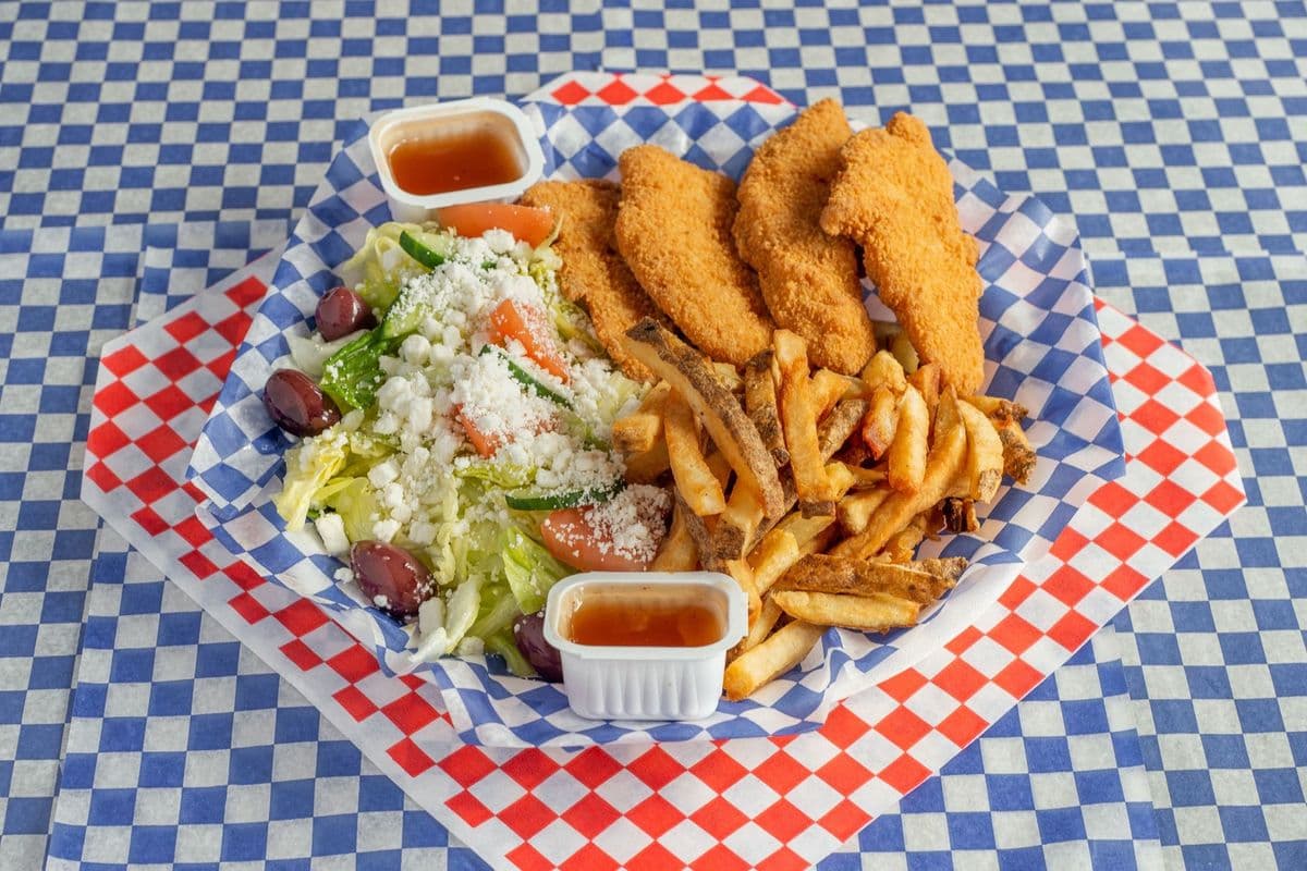 Chicken Fingers with Salad