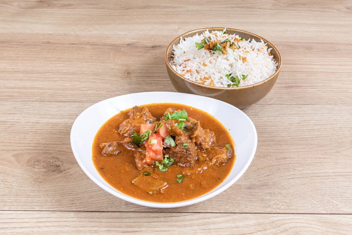 Goat Curry (Bone-in) w/ Rice