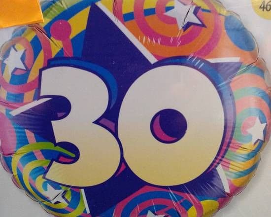 18" Round Foil Balloons (30th Birthday)