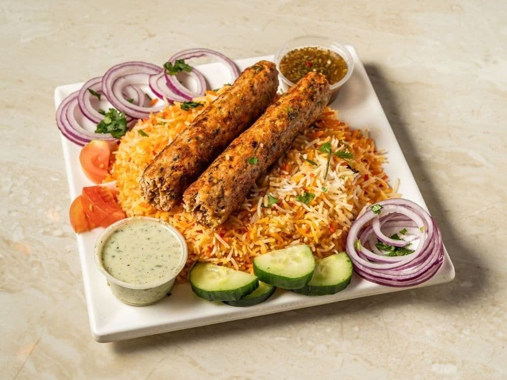 Chicken Seekh rice platter
