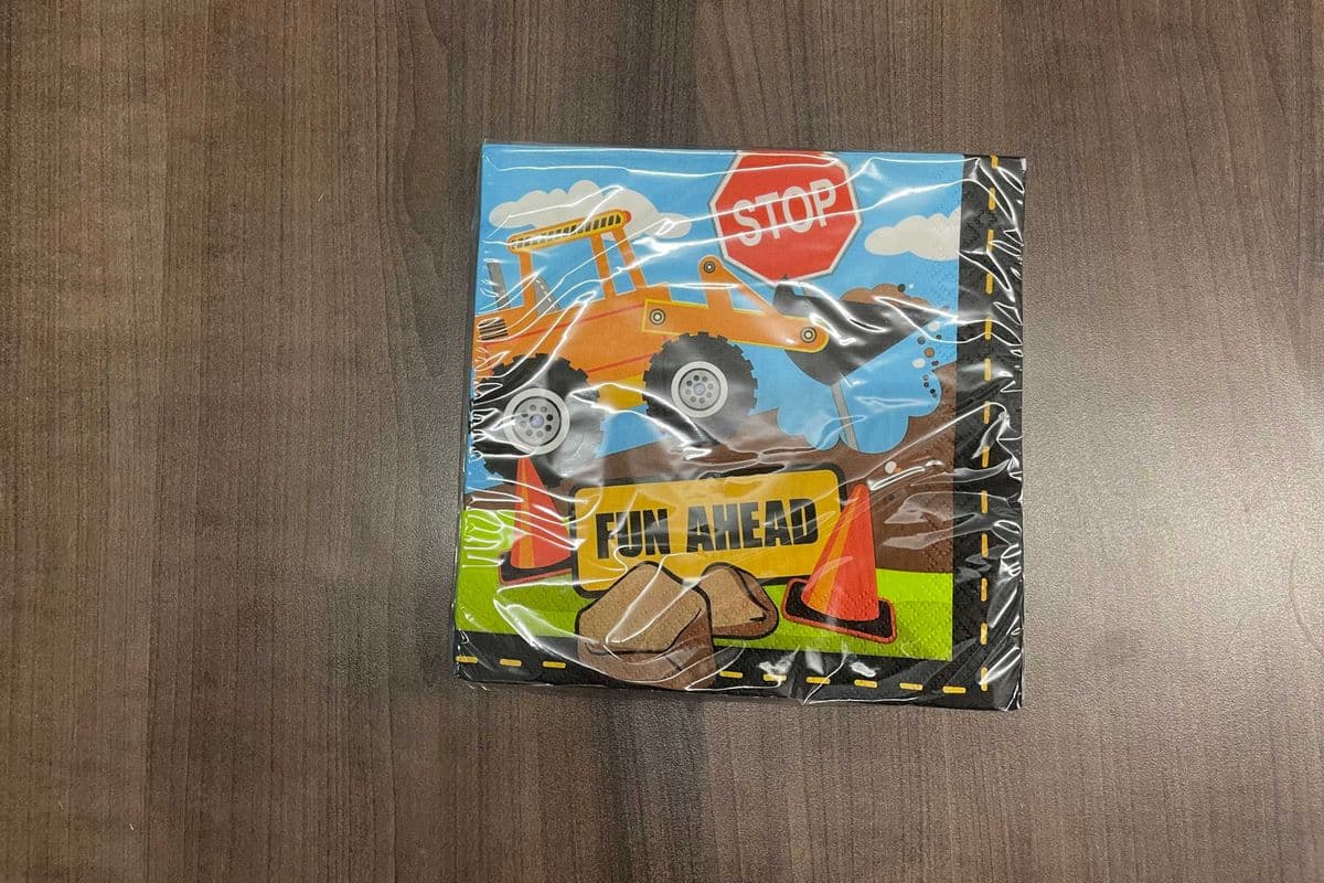 Napkin Lunch Construction Party 16pk