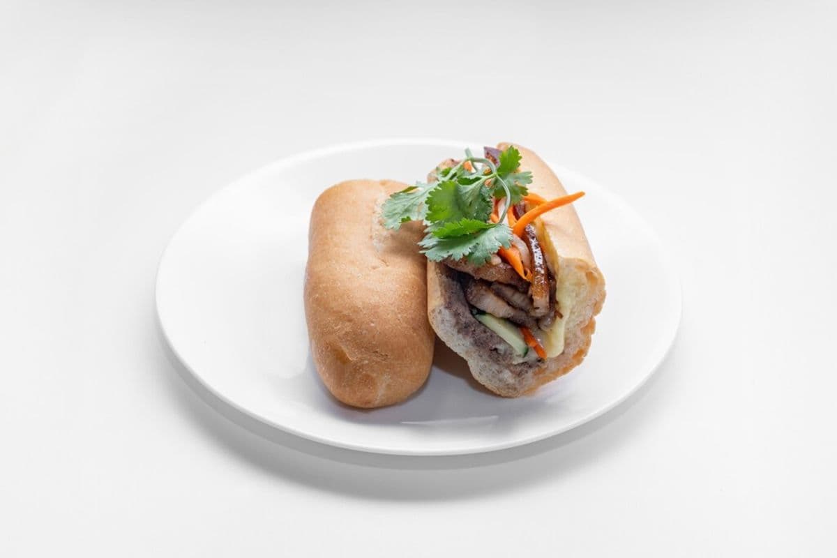 Grilled Pork Belly Baguette Sandwich