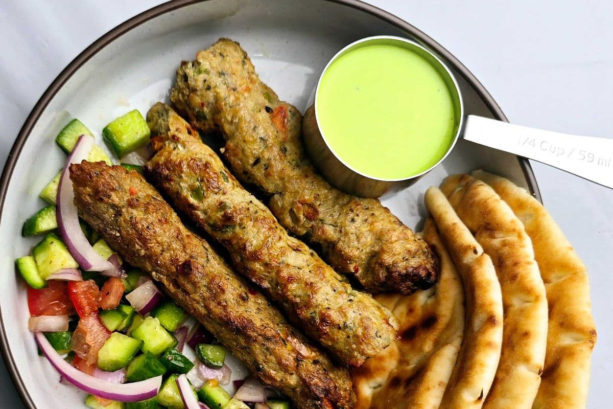 Seekh Kebab (3pcs) and Garlic Naan