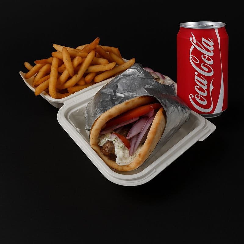 2 Pita Combo + French Fries + 1 Soft Drink / 2 Pita Combo + French Fries + 1 Soft Drink