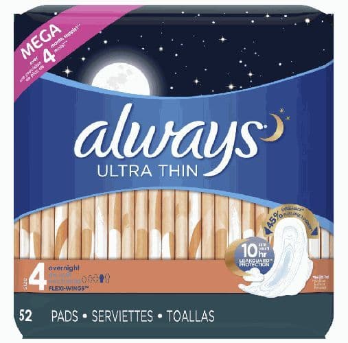 Always Ultra Thin Overnight pads