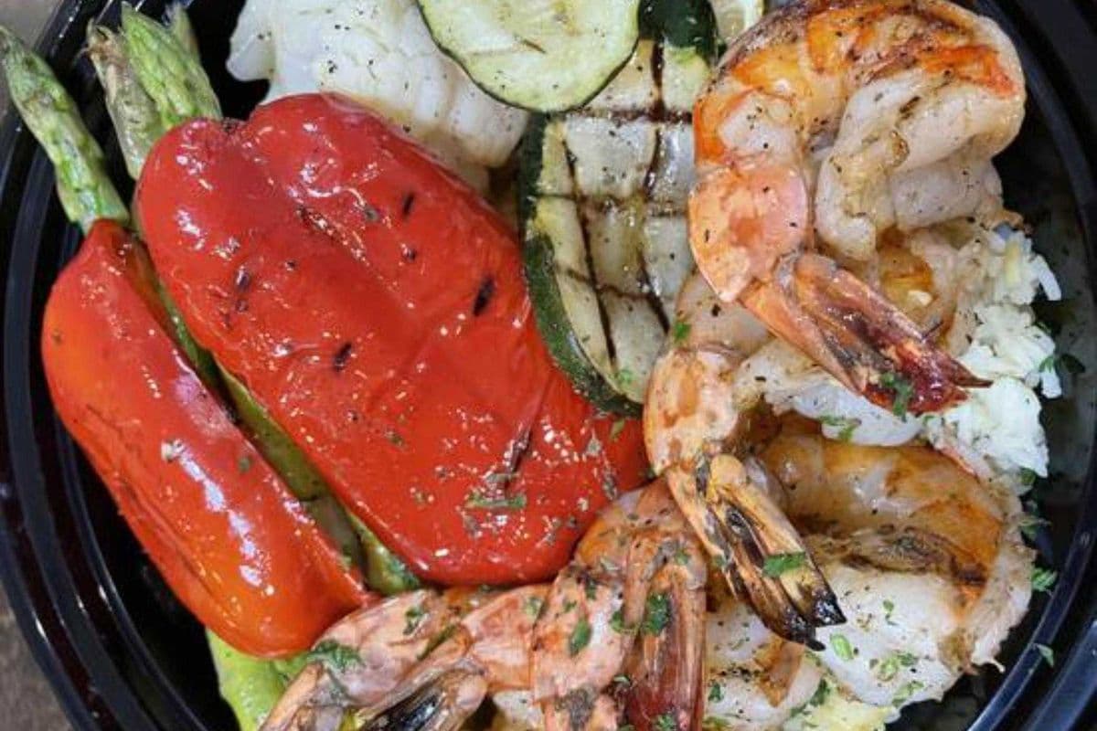 Grilled shrimp plate