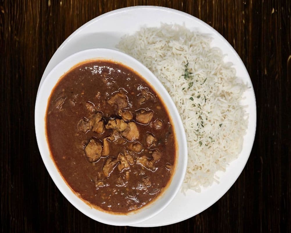 Chicken or Mutton Curry with Rice or Naan