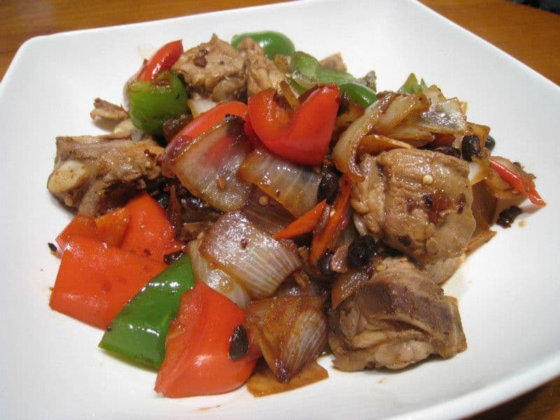 91. Spareribs with Peppers and Onions in BBQ Sauce