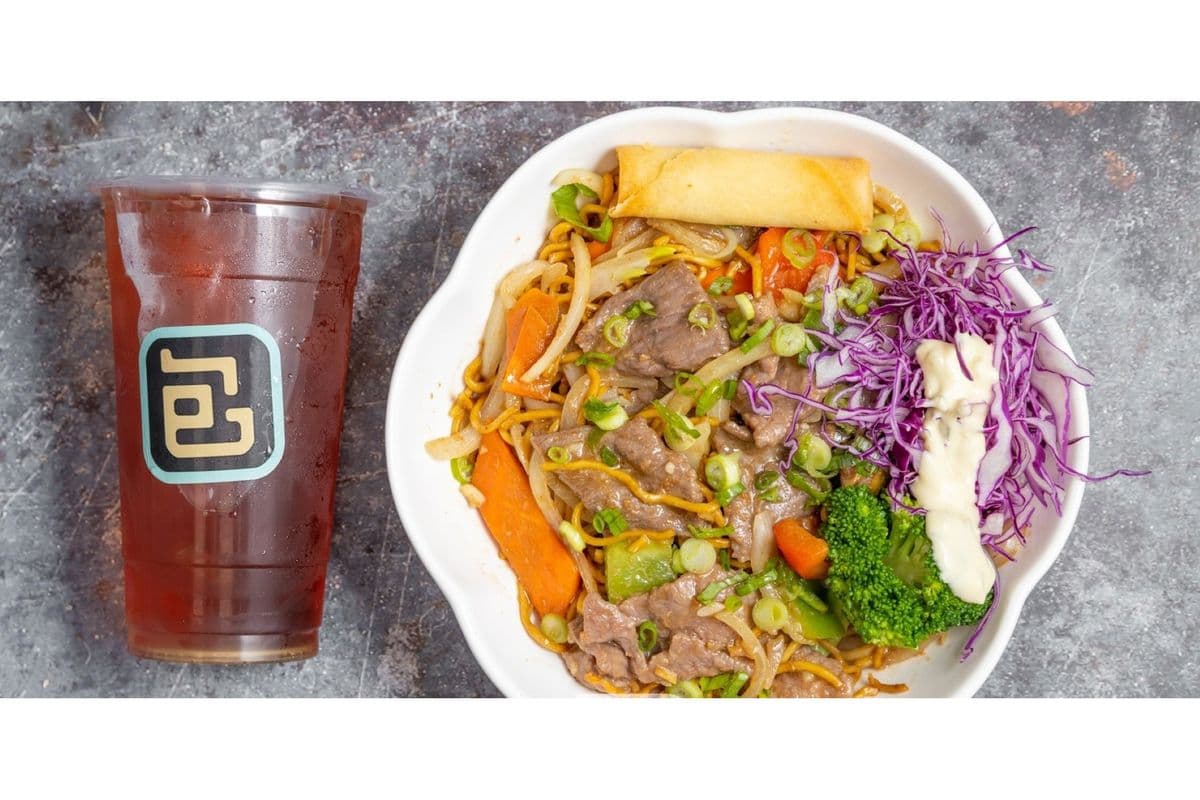 07. Taiwanese Satay Beef Chow Mein Combo / 台式沙茶牛肉炒麵套餐
