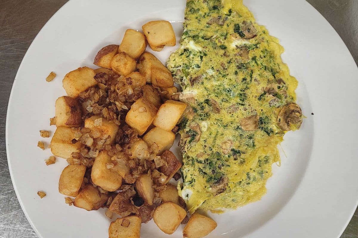 Spinach and Mushroom Omelette