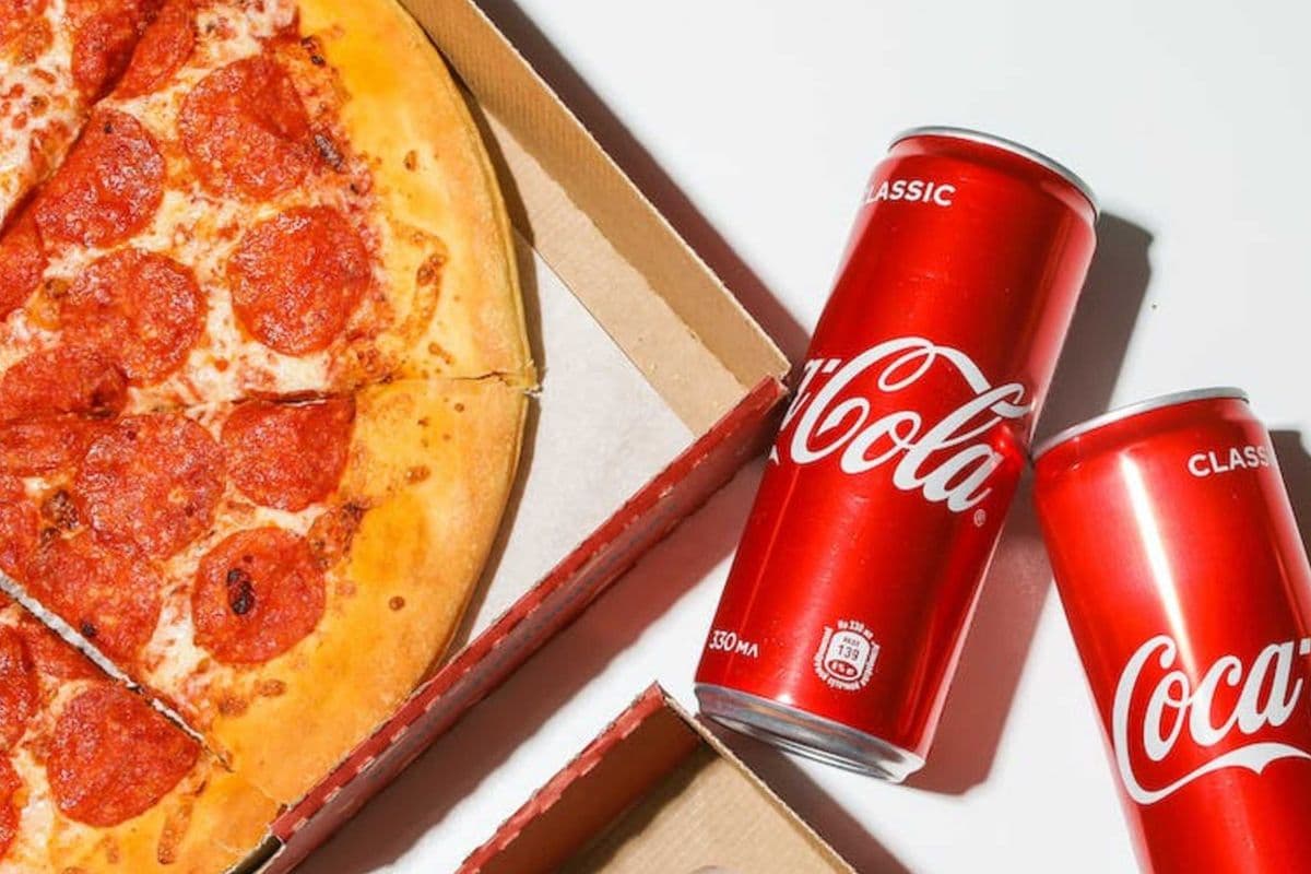 Large Pizza with Two Toppers and Two Pop Cans
