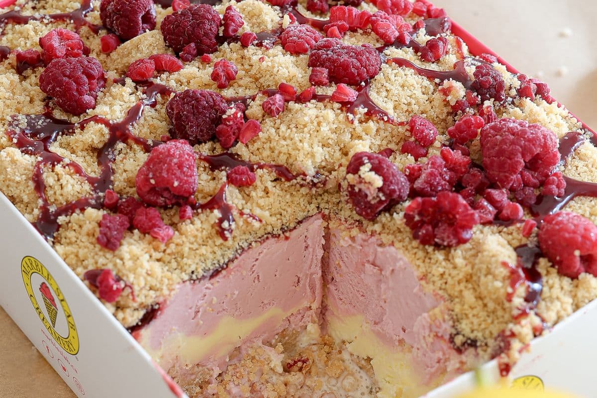 Lemon Raspberry Ice Cream Crumble