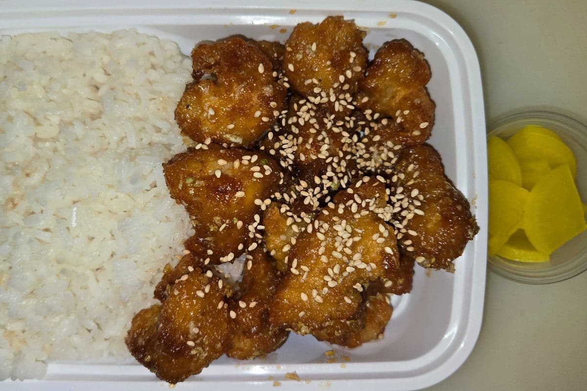 SOY-GARLIC CHICKEN with rice