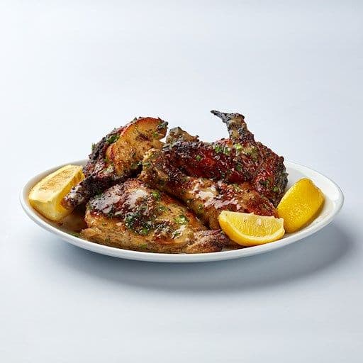 DEMI POULET À LA GRECQUE / GREEK STYLE GRILLED HALF CHICKEN