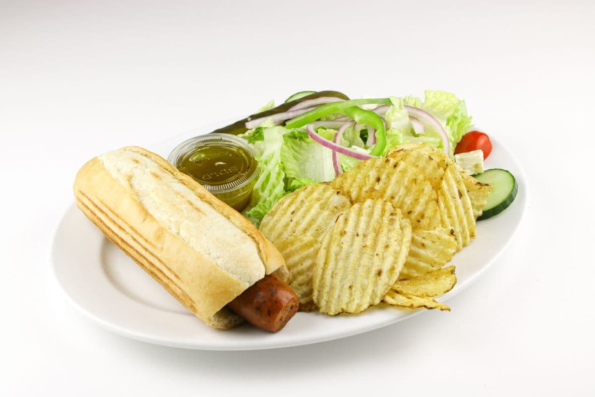 TRIO Hot-dog européen - Chips et salade