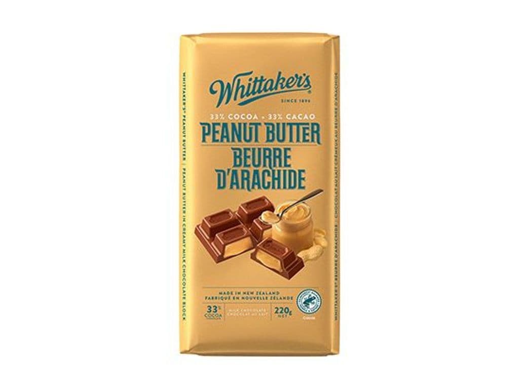 WHITTAKERāS PEANUT BUTTER CHOCOLATE 220G