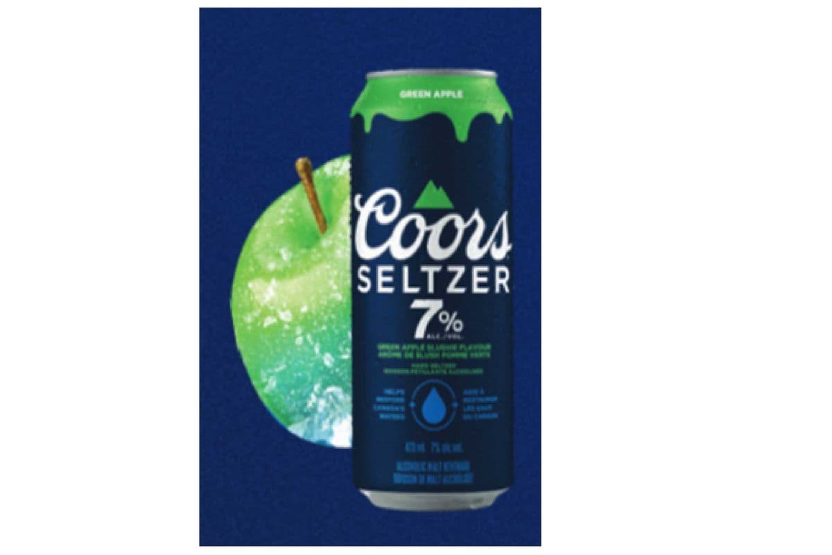 Coors Seltzer 7 Green Apple Slushie (6 x 355 ml cans)