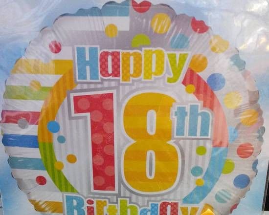 18" Round Foil Balloons (18th Birthday)