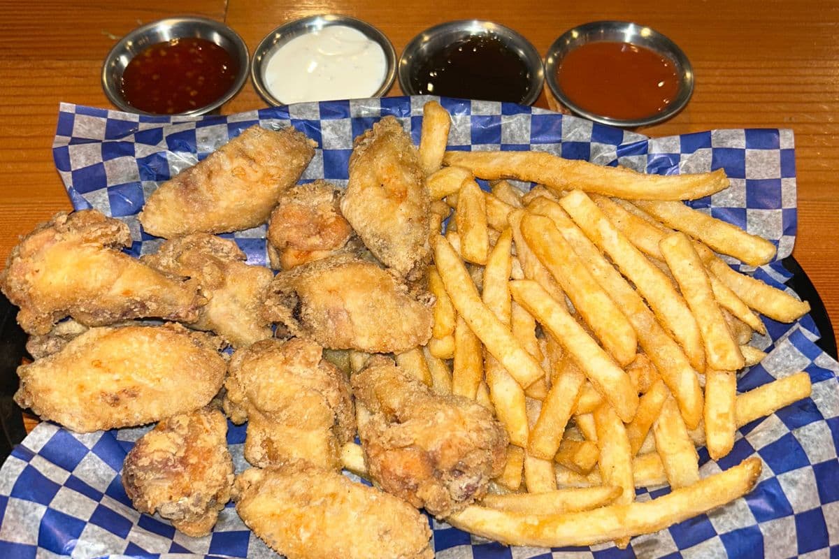 8. Lightly Breaded Chicken Wings and Fries