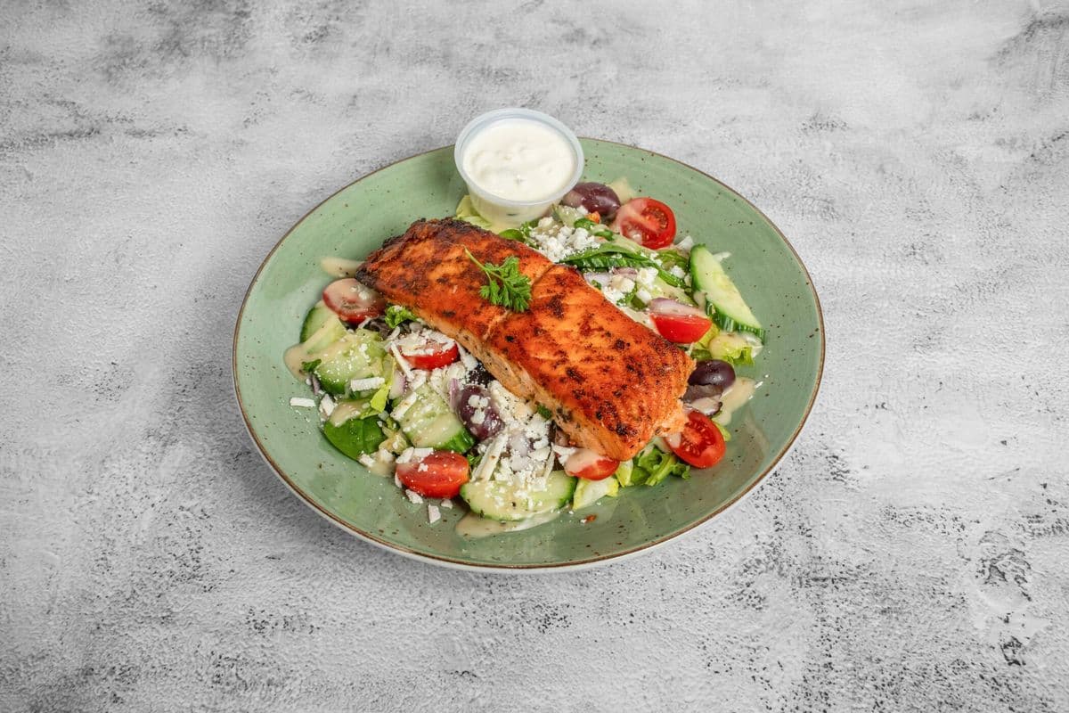 Salmon Greek Salad
