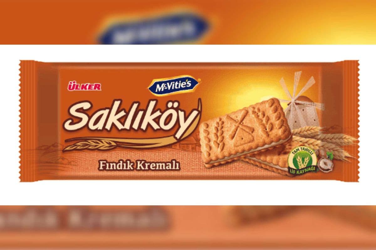 ULKER SAKLIKOY FINDIKLI KREMALI Biscuits with Hazelnut Cream 100g