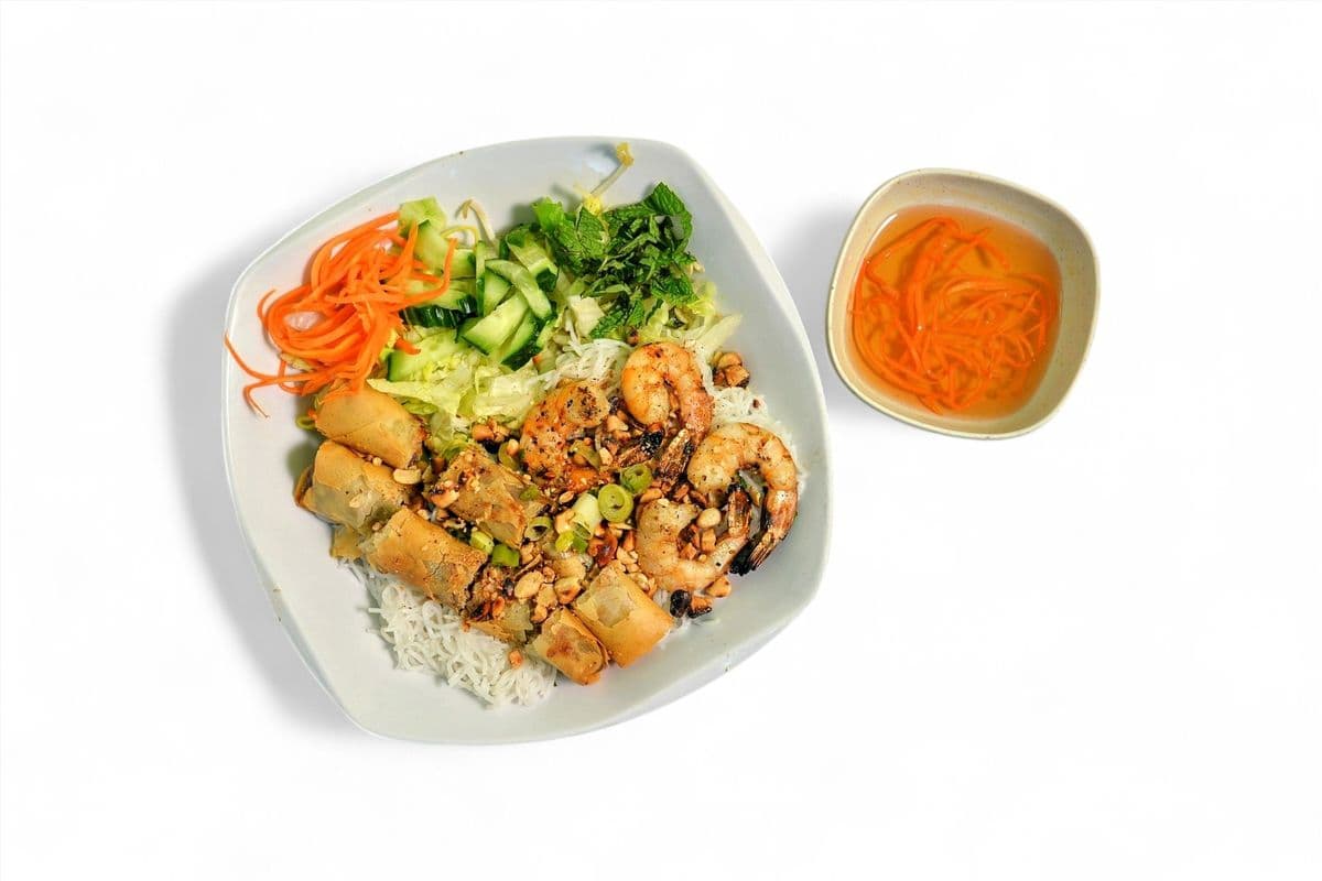 V74. Bún Tôm Nướng Chả Giò