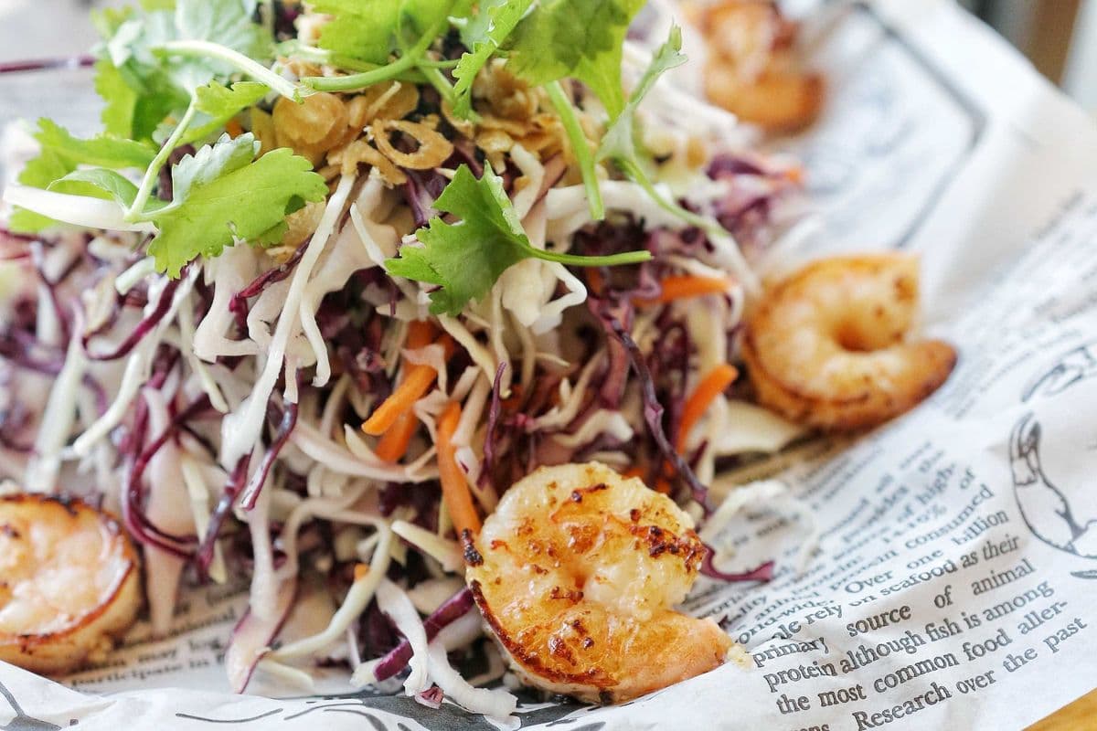 Viet Slaw with Sauteed Shrimps