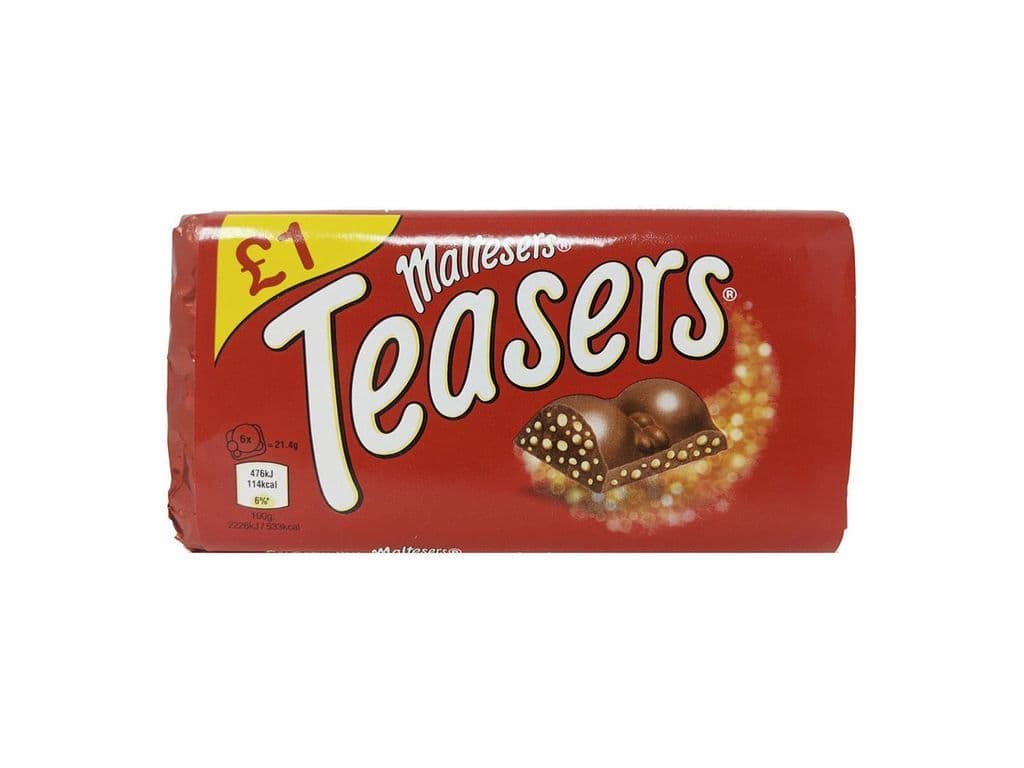 Maltesers Teasers Block UK 100g Crunchy Malt Chocolate Bar