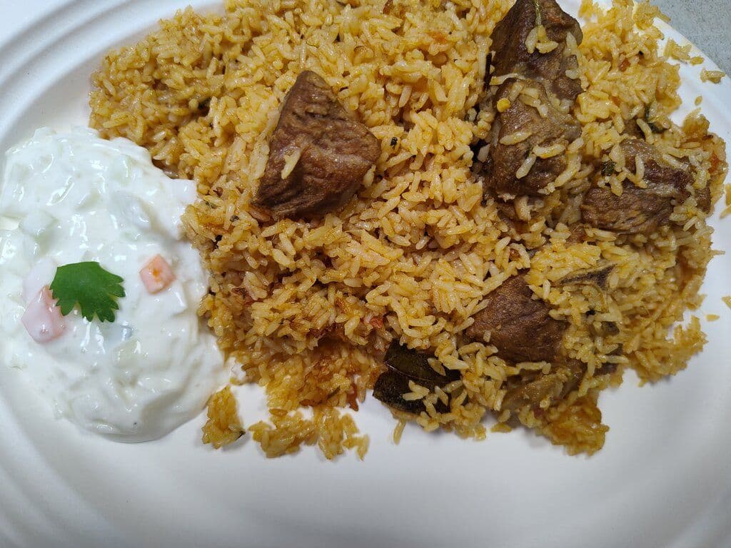 Seeraga Samba Mutton Biryani - Served with Raita