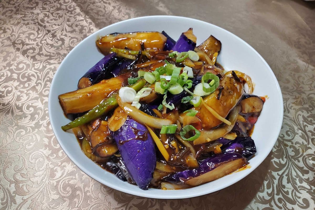 Pan-Fried Eggplant with Hot Garlic Sauce