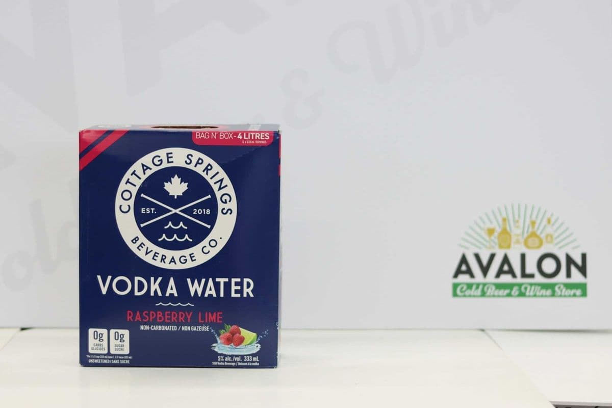 Cottage Springs Vodka Water - Raspberry-Lime 4L Box (1 x 4L)