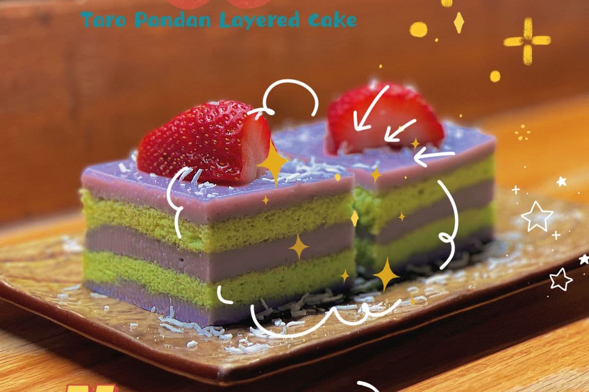 Taro Pandan Layered Cake 芋泥斑斓千层糕