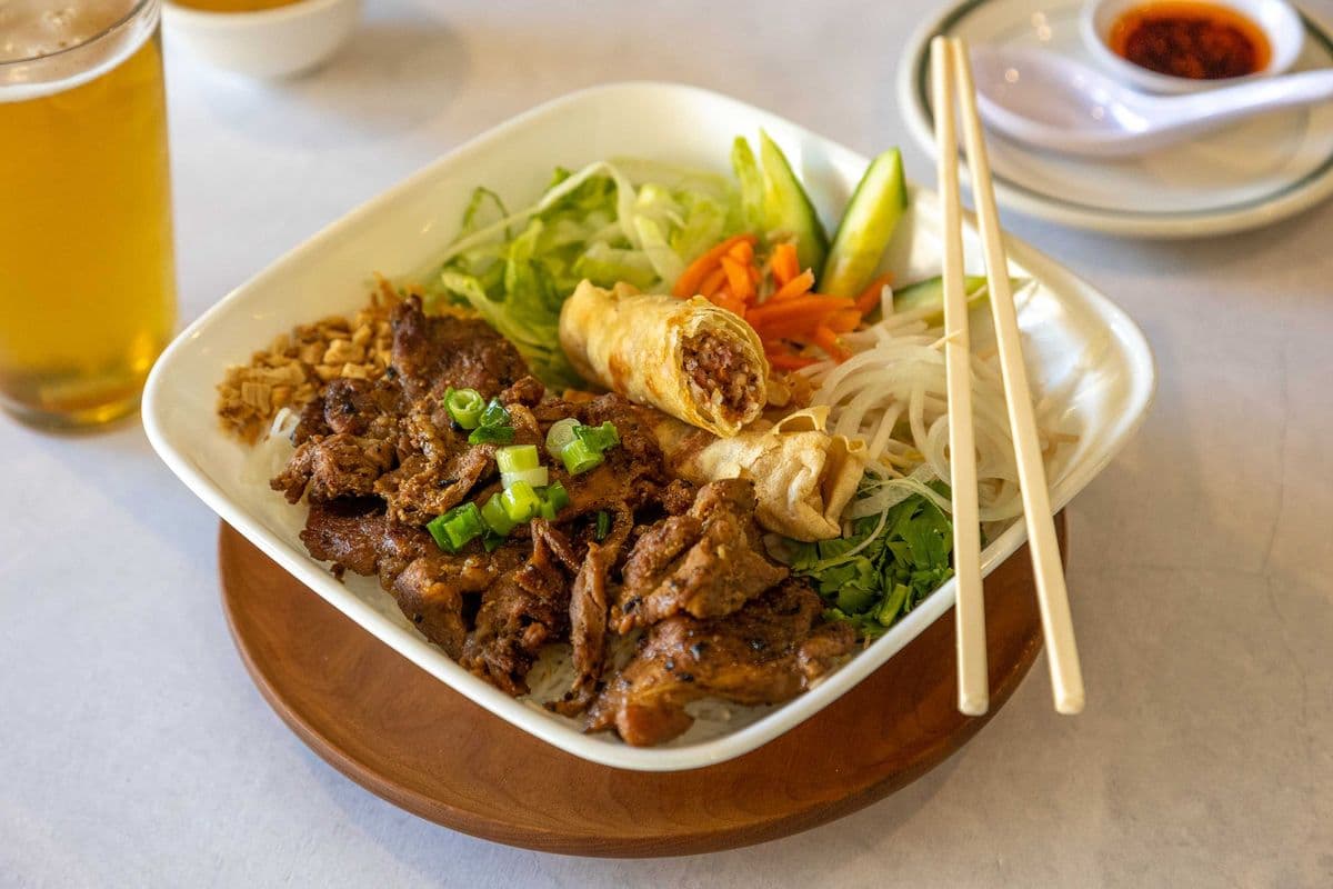 B3. Grilled Pork and Fried Roll Vermicelli Bowl - Bun Thit Nuong Cha Gio