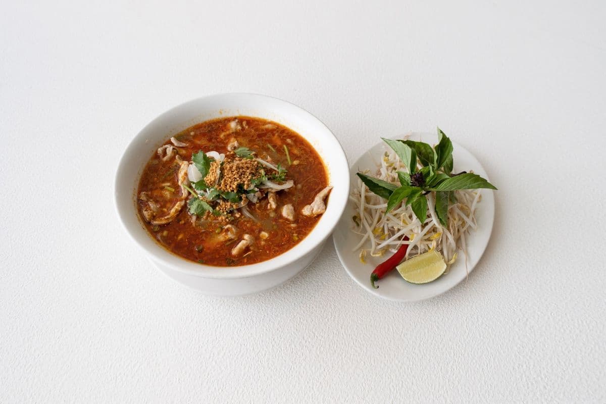 20. Slices of Beef Sirloin and Meatball Noodle Soup - Pho Tai, Bo Vien